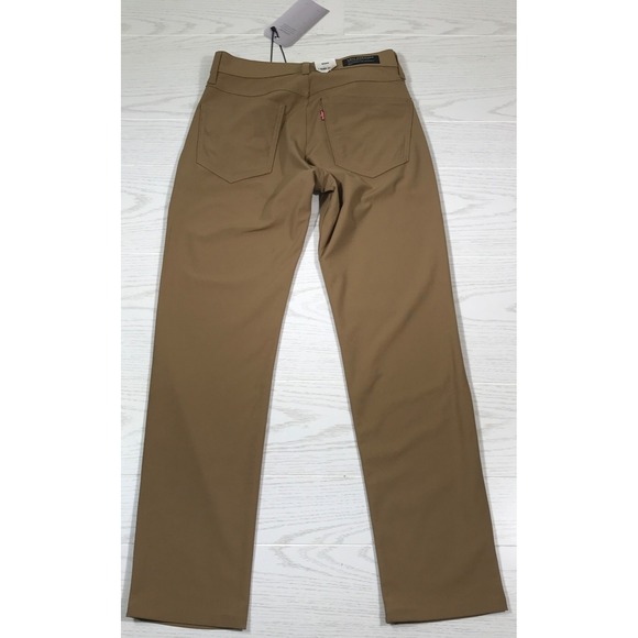 Levi's 511 Slim Tech Pants Men 30x30 Brown Quick Dry Breathable Stretch New - Picture 2 of 16
